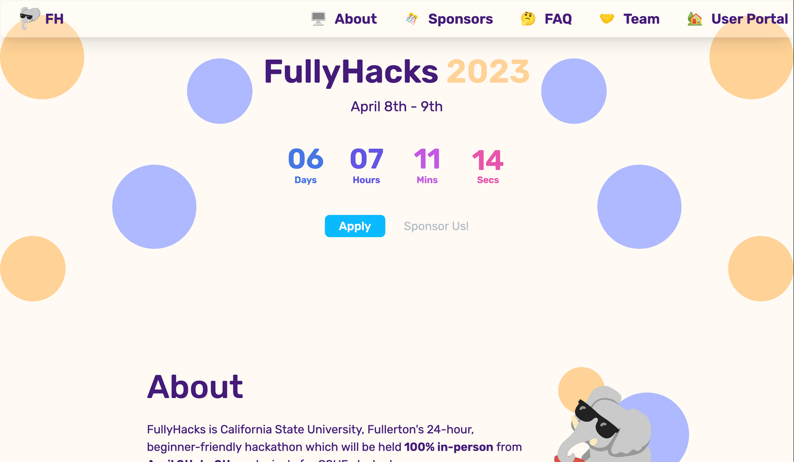 FullyHacks 2023 website